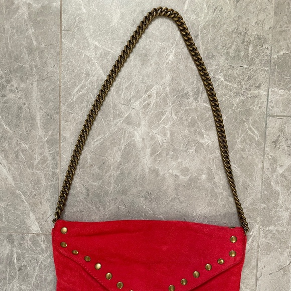 J. CREW Red Suede Shoulder/Envelope/Bag/Purse - Picture 2 of 5